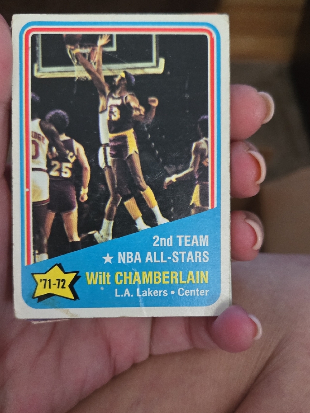 Topps Wilt Chamberlain Basketball Trading Card - Blue, Yellow, White
